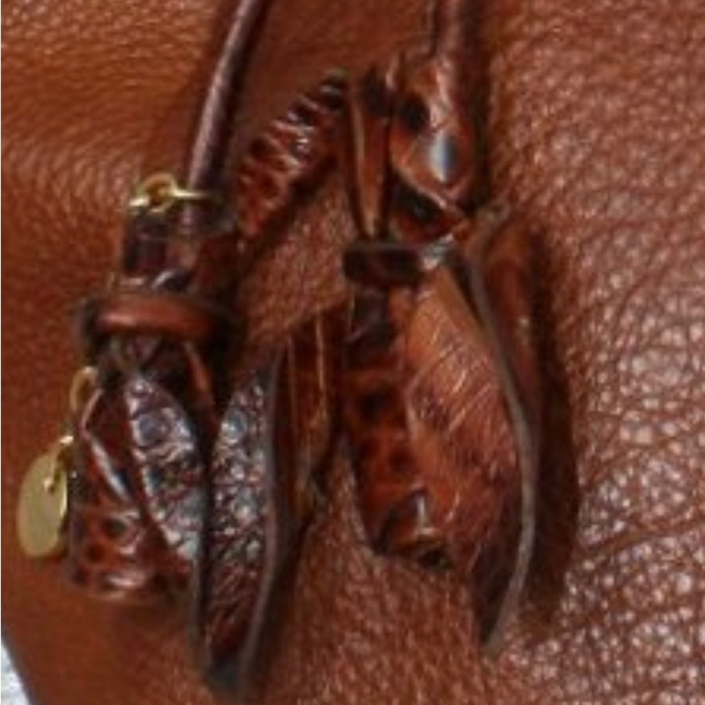 Brahmin brown rose tassel